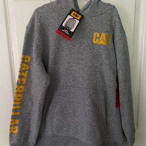 Caterpillar Kids Gray Hoodie with Yellow Logo